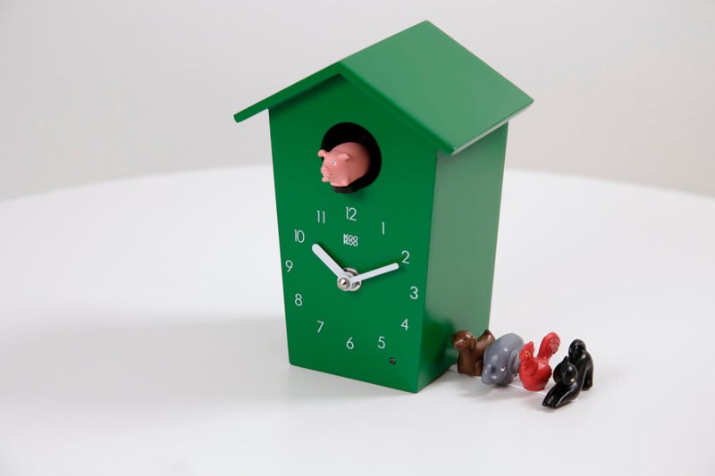 KOOKOO AnimalHouse Green, Small Cuckoo Clock with 5 Farm Animals Sounds (Natural Field Recordings) - Image 3